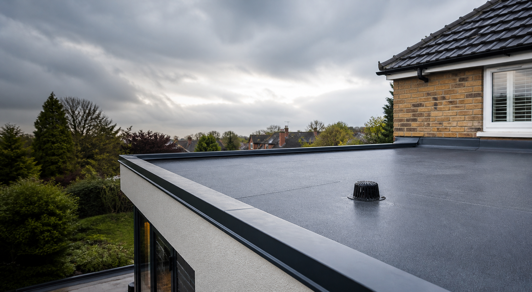 Flat roofing detail on a local residential property